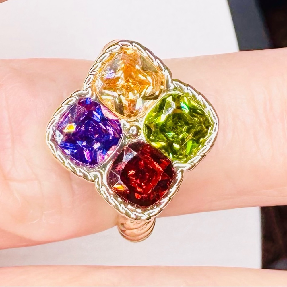 Multicolor Gemstone Statement Ring